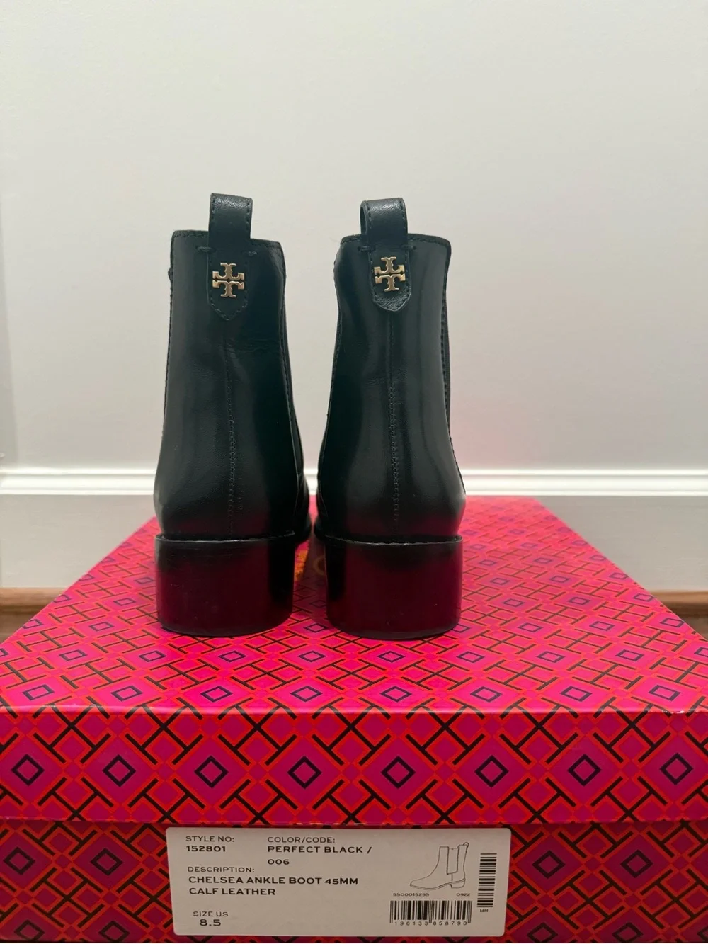 Tory Burch Black Leather Chelsea Ankle Boots
